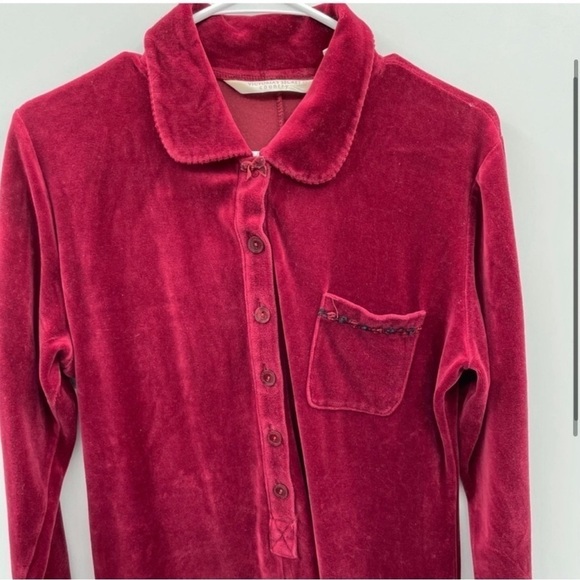 VINTAGE S VICTORIA SECRET Country red velvet onsie loungewear Dark romantic - Picture 3 of 6